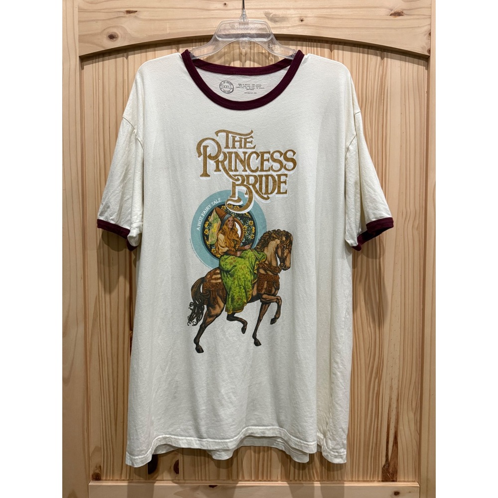 Out of Print The Princess Bride Ringer T-Shirt Cream Burgundy XXL Graphic Tee